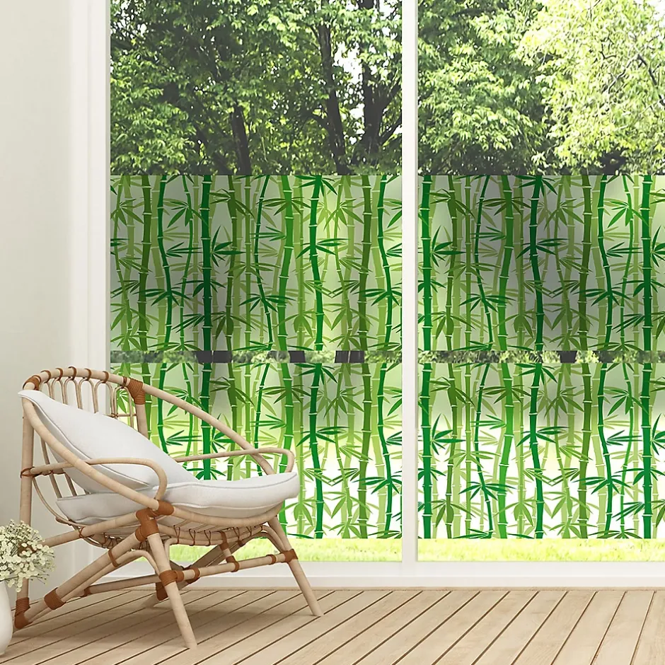 Adhésif Film Fenêtre Anti Regard Occultant - BAMBOUS - Stickers Autocollant Brise-Vue pour Vitres & Porte de Douche - 40x200cm-Ambiance Sticker Clearance