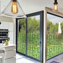 Adhésif Film Fenêtre Anti Regard Occultant - BAMBOUS - Stickers Autocollant Brise-Vue pour Vitres & Porte de Douche - 40x200cm-Ambiance Sticker Clearance