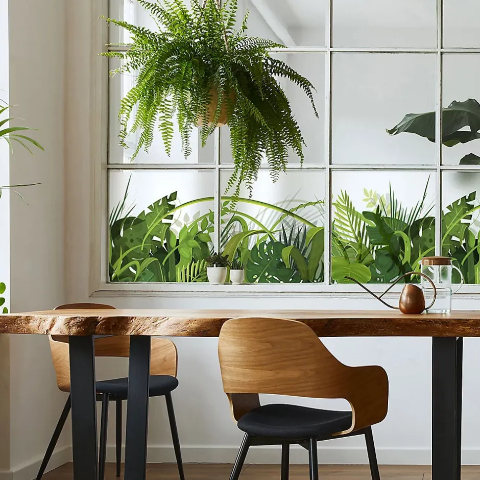 Ambiance Sticker Adhésif Film Fenêtre Anti Regard Occultant - LA JUNGLE - Stickers Autocollant Brise-Vue pour Vitres & Porte de Douche - 40x100cm