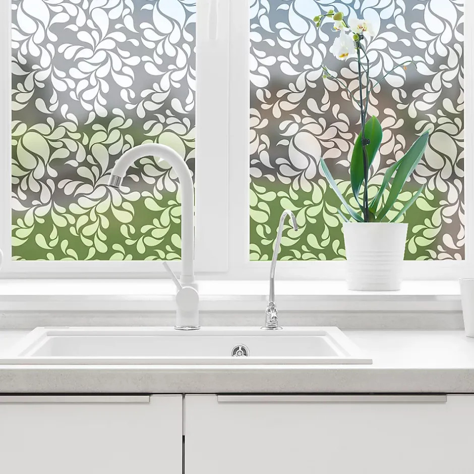 Adhésif Film Fenêtre Anti Regard Occultant - PÉTALES - Stickers Autocollant Brise-Vue pour Vitres & Porte de Douche - 40x100cm-Ambiance Sticker Online