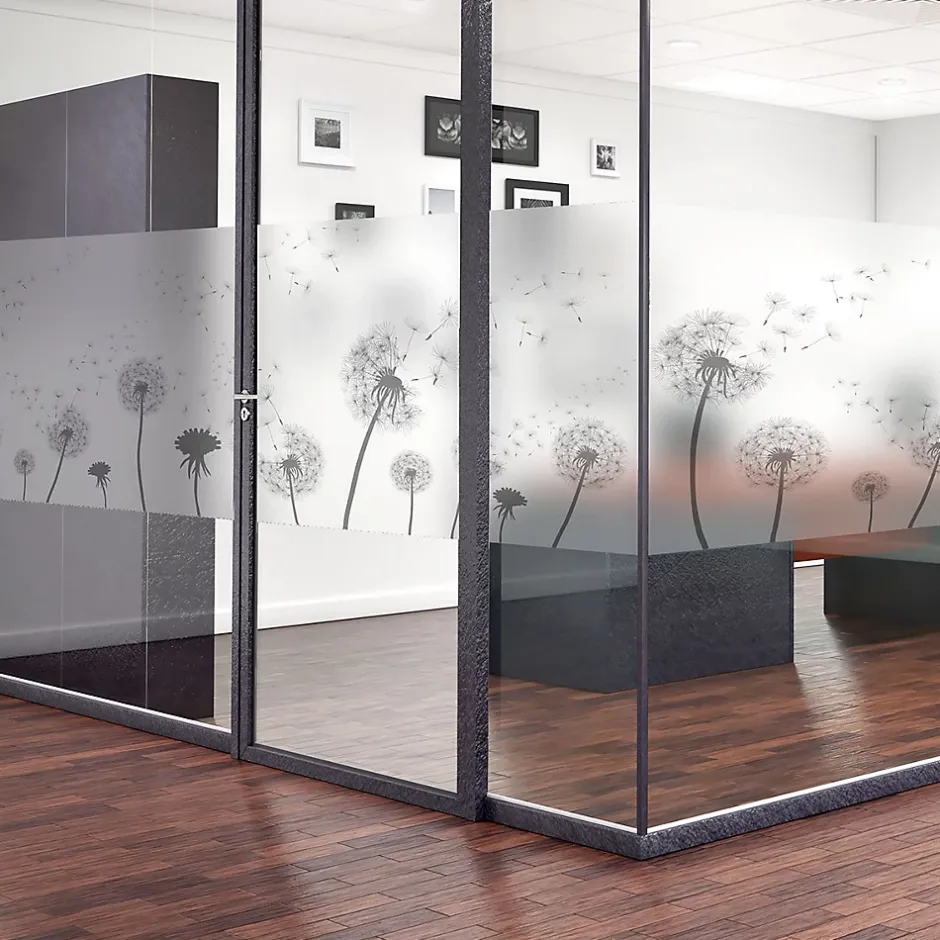 Ambiance Sticker Adhésif Film Fenêtre Anti Regard Occultant - PISSENLITS - Stickers Autocollant Brise-Vue pour Vitres & Porte de Douche - 40x100cm