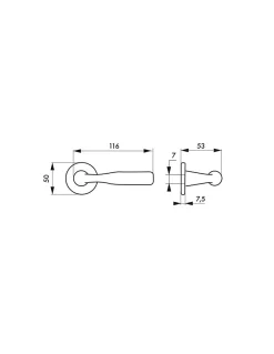 aire de béquilles Junon pour porte, carré 7mm, nickelé brossée --Thirard Sale