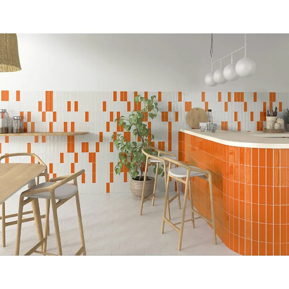 Altea Orange Série Revêtement grès cérame premium 5x15 cm.-Lux Mosaic Hot