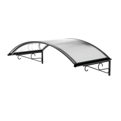 Arctom Auvent Ala 140x80, couleur anthracite RAL7016, plaque incolore