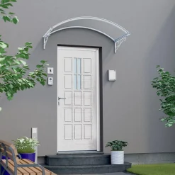 Auvent Ala 140x80, couleur blanc RAL9016, plaque incolore-Arctom Clearance