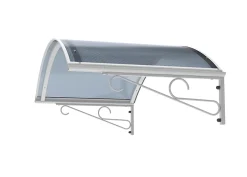 Auvent Ala 140x80, couleur blanc RAL9016, plaque anthracite-Arctom Online