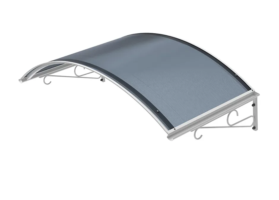 Auvent Ala 140x80, couleur blanc RAL9016, plaque anthracite-Arctom Online