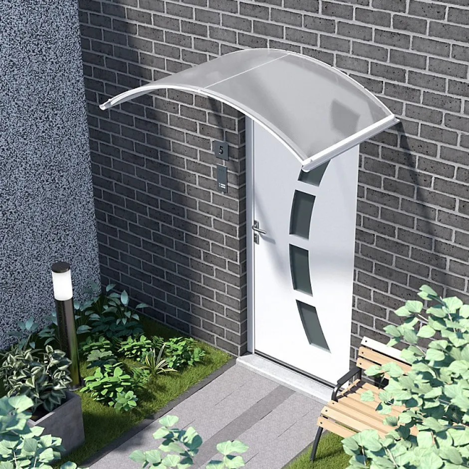 Auvent ARC 160x90, couleur blanc RAL 9016, plaque incolore-Arctom