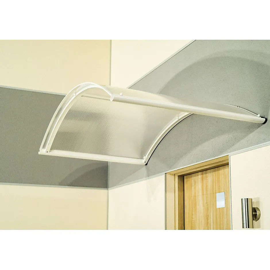 Auvent ARC 160x90, couleur blanc RAL 9016, plaque incolore-Arctom