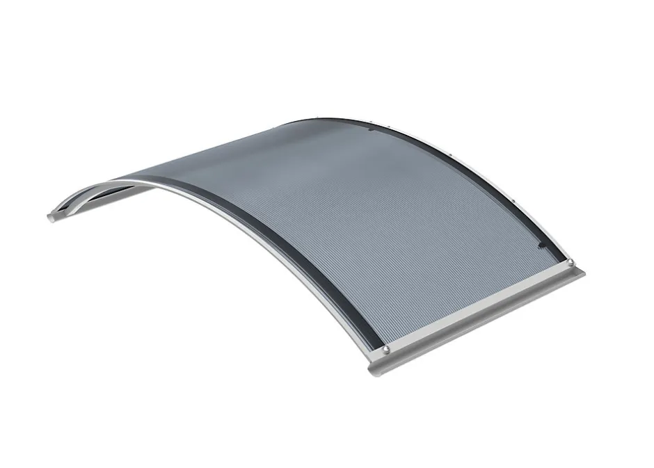 Auvent ARC 160x70, couleur blanc RAL7016, plaque anthracite-Arctom Outlet