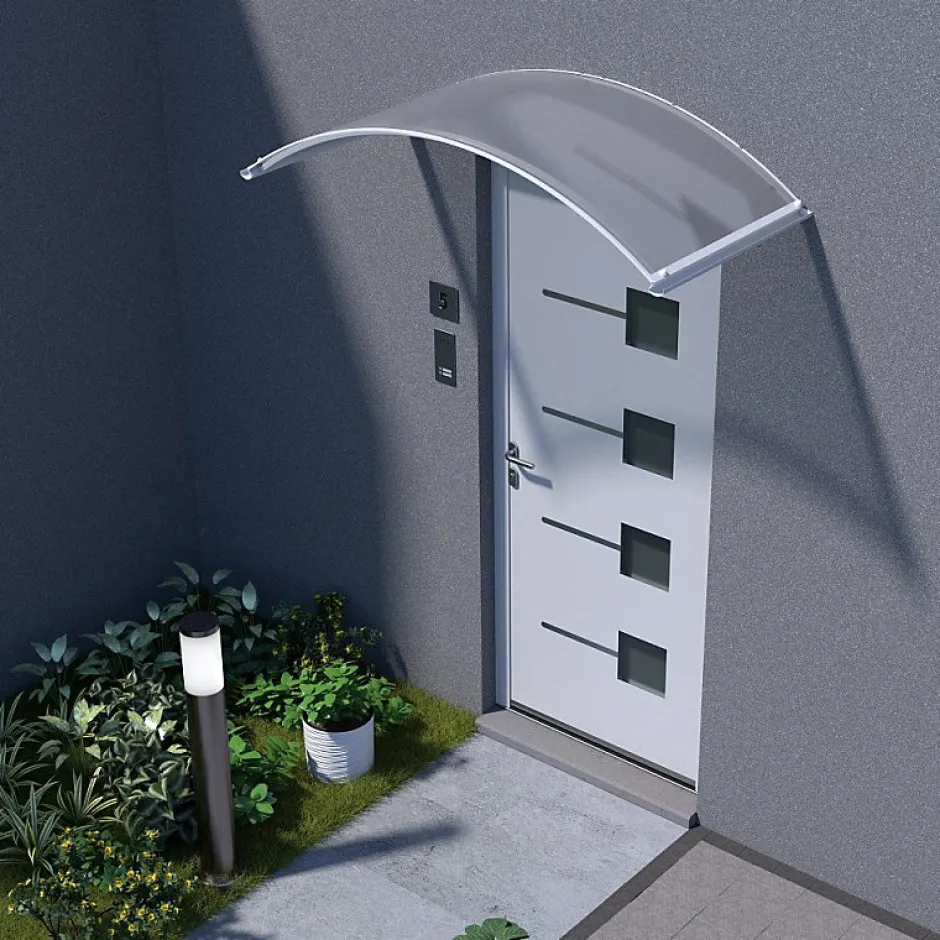 Auvent ARC 160x70, couleur blanc RAL7016, plaque anthracite-Arctom Outlet