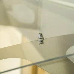 Arctom Auvent Blue 197x89, couleur silver inox, plaque incolore PMMA