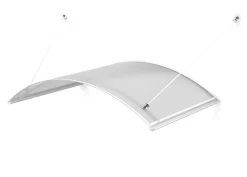 Auvent CA102 160x90couleur blanc RAL9016, plaque incolore-Arctom Sale