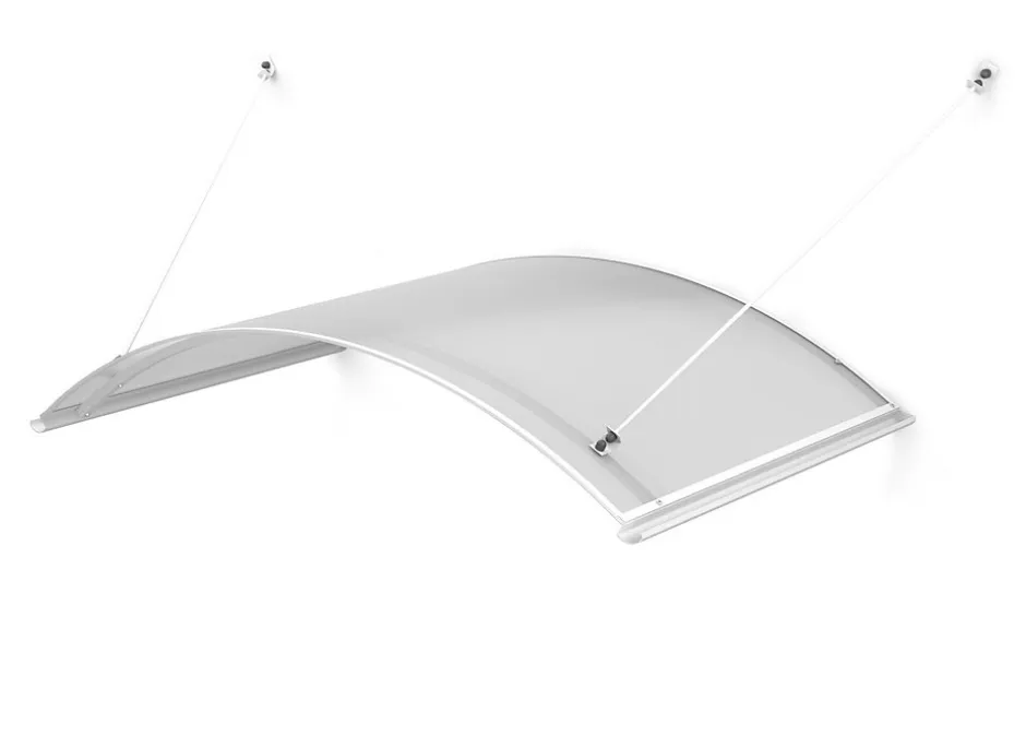 Auvent CA102 160x90couleur blanc RAL9016, plaque incolore-Arctom Sale