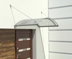 Auvent CA102 160x90couleur blanc RAL9016, plaque incolore-Arctom Sale