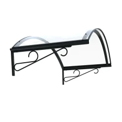 Arctom Auvent Coti 140x80, couleur anthracite RAL7016, plaque incolore, polycarbonate solide