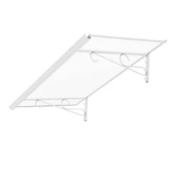Arctom Auvent Fosti 140x79, couleur blanc RAL9016, plaque incolore, polycarbonate solide