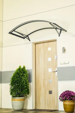 Arctom Auvent Kanon 150x90, couleur anthracite RAL7016, plaque incolore