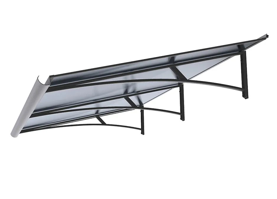 Auvent Karmel 197x83,5, couleur anthracite RAL7016, plaque anthracite-Arctom Clearance