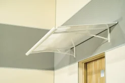 Auvent Karmel 120x83,5 couleur blanc RAL9016, plaque incolore-Arctom Hot