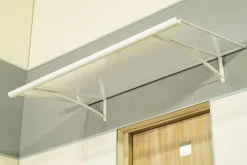 Auvent Karmel 120x83,5 couleur blanc RAL9016, plaque incolore-Arctom Hot