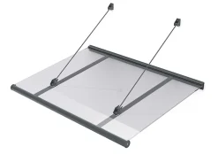 Auvent Kowal 151x94, couleur anthracite RAL7016, plaque incolore PMMA-Arctom Outlet