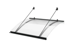 Arctom Auvent Kwar 160x82, couleur anthracite RAL7016, plaque incolore PMMA