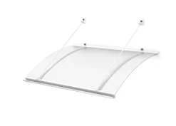 Arctom Auvent Kwar 160x842, couleur blanc RAL9016, plaque incolore PMMA