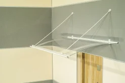 Arctom Auvent Kwar 120x842, couleur blanc RAL9016, plaque incolore PMMA