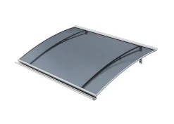 Auvent LARA 150x83,5, couleur blanc RAL9016, plaque anthracite-Arctom Best