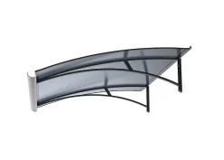 Auvent LARA 150x83,5, couleur blanc RAL9016, plaque anthracite-Arctom Best