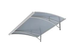 Auvent LARA 120x83,5, couleur blanc RAL9016, plaque anthracite-Arctom