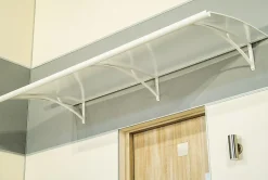 Arctom Auvent LARA 197x83,5, couleur blanc RAL9016, plaque incolore