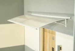 Arctom Auvent LARA 197x83,5, couleur blanc RAL9016, plaque incolore