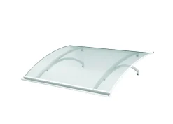 Auvent LARAU 120x93, couleur blanc RAL9016, plaque incolore-Arctom New