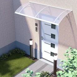 Arctom Auvent LARAU197x93, couleur blanc RAL9016, plaque incolore