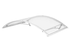 Auvent Leos 158x90, couleur blanc RAL9016, plaque incolore PMMA-Arctom Discount