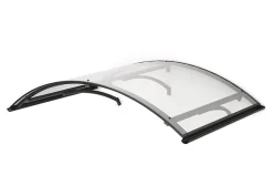 Arctom Auvent Leos 158x90, couleur anthracite RAL7016, plaque incolore PMMA