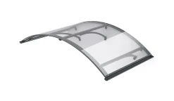 Arctom Auvent Leos 158x90, couleur anthracite RAL7016, plaque incolore PMMA