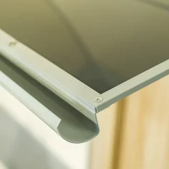 Auvent Libo 150x84,5, couleur silver RAL9006, panneau sandwich AL PE AL-Arctom Hot