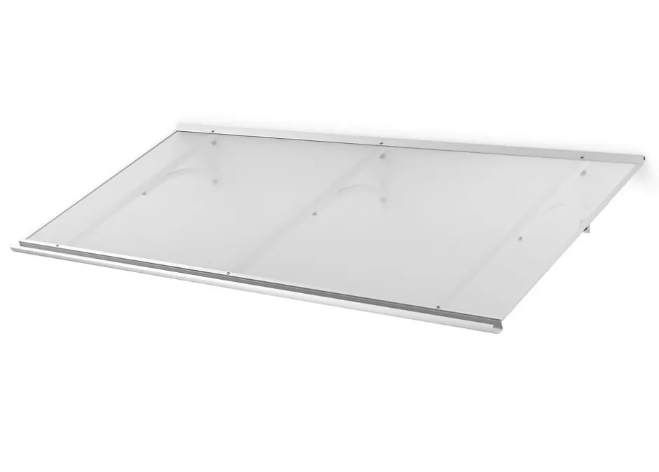 Auvent Mebe 197x84 couleur blanc RAL9016, plaque incolore-Arctom Hot