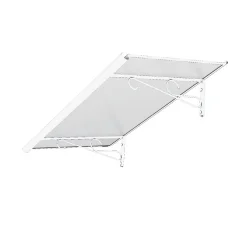 Auvent MELA 140x79, couleur blanc RAL9016, plaque incolore-Arctom Sale