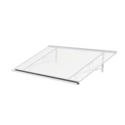 Auvent MELA 140x79, couleur blanc RAL9016, plaque incolore-Arctom Sale