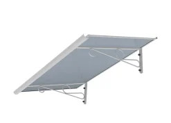 Arctom Auvent Mela 140x79, couleur blanc RAL9016, plaque anthracite