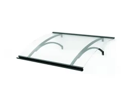 Arctom Auvent Olos 160x85, couleur blanc RAL9016, plaque incolore PMMA