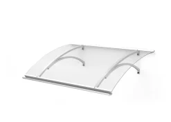 Auvent Olos 160x85, couleur anthracite RAL7016, plaque incolore PMMA-Arctom Best