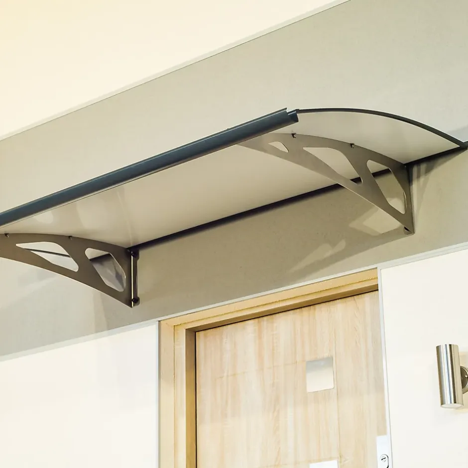 Arctom Auvent Oris 150x89, couleur anthracite RAL7016, panneau sandwich AL PE AL