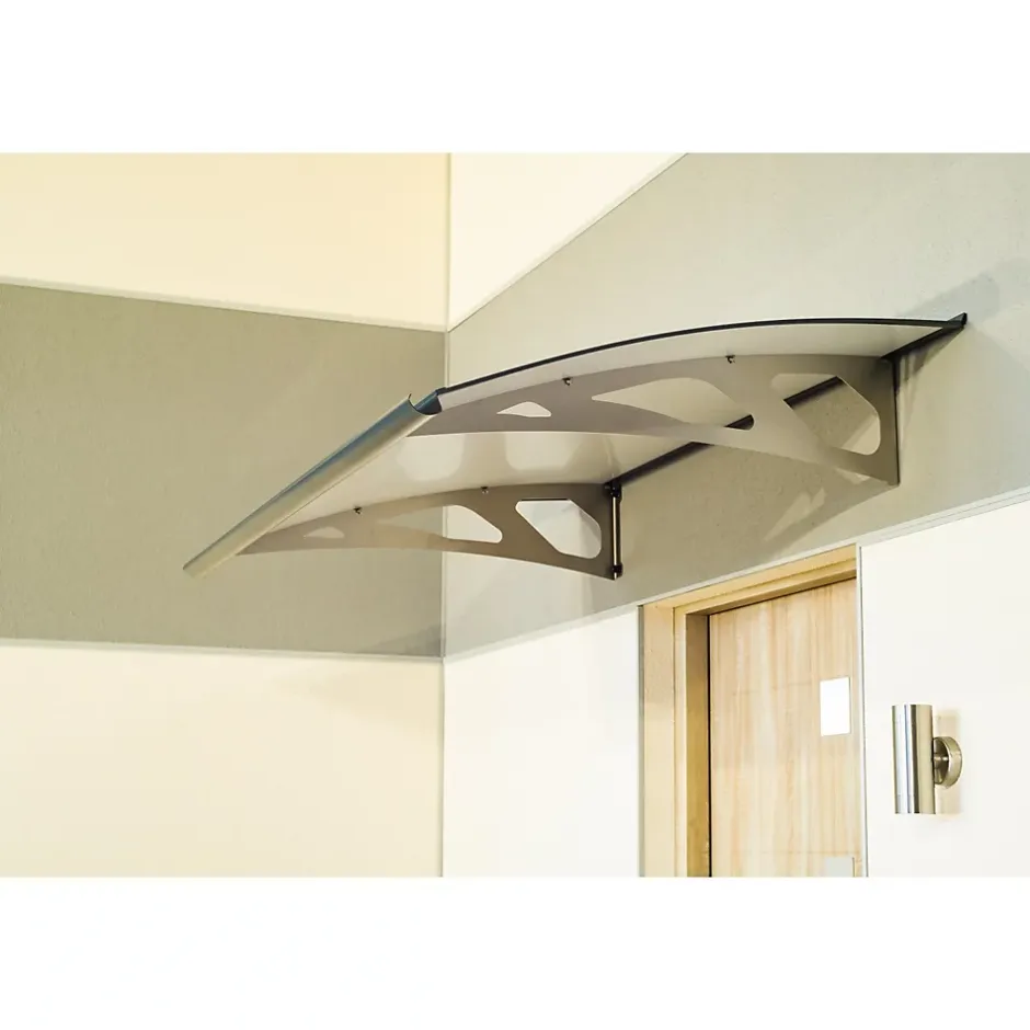 Arctom Auvent Oris 150x89, couleur silver RAL9006, panneau sandwich AL PE AL