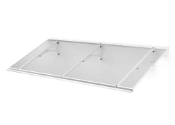 Auvent Otos 197x84, couleur blanc RAL9016, plaque incolore PMMA-Arctom Online