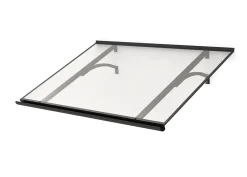 Auvent Otos 120x84, couleur anthracite RAL7016, plaque incolore PMMA-Arctom Outlet